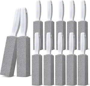 Pumice Stone Toilet Bowl Cleaner, 12 Pack Toilet Pumice Stone with Handle for Toilet Cleaning, Bathtubs, Sinks, Swimming Pools, Grills