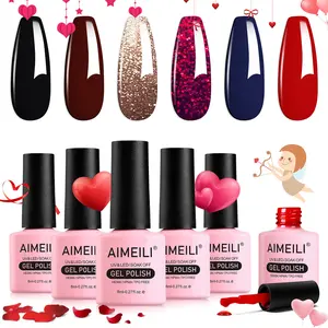 Blue Purple Black Red Caramel Wine Gel Polish KIT for Holiday Nail Art SET6-21