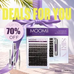 SIREN MOOMii Voluminous Downy 3D W-Shape Mixed Lash Clusters, D Curl 8-18mm DIY Lash Extensions with Bond & Seal, Ultra-Soft Thin Band, Lightweight, Waterproof, Long-Lasting, Beginner-Friendly for Natural to Glam Eye Looks, Lash Extension