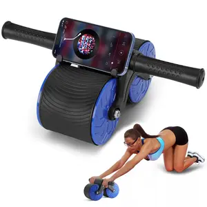 Dashengdianzi Automatic Rebound Abdominal Wheel Dual Wheel Effortless Rebound Technology Portable & Detachable Ergonomic Triangle Design for Whole Body Workout Solution