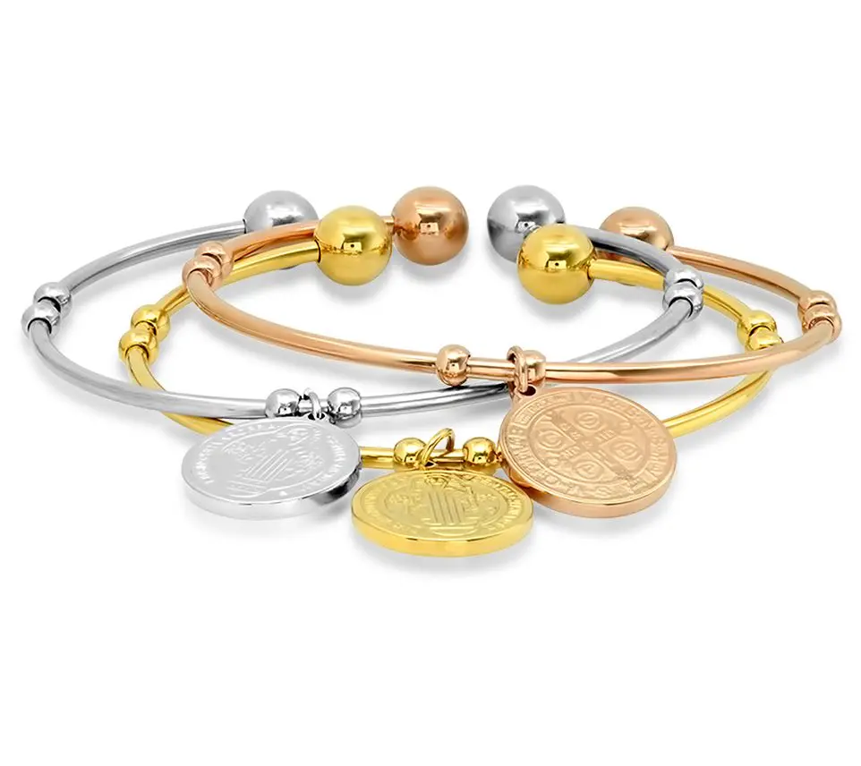 Steel by Design Stainless Tri-Color Stacking Cuff Set