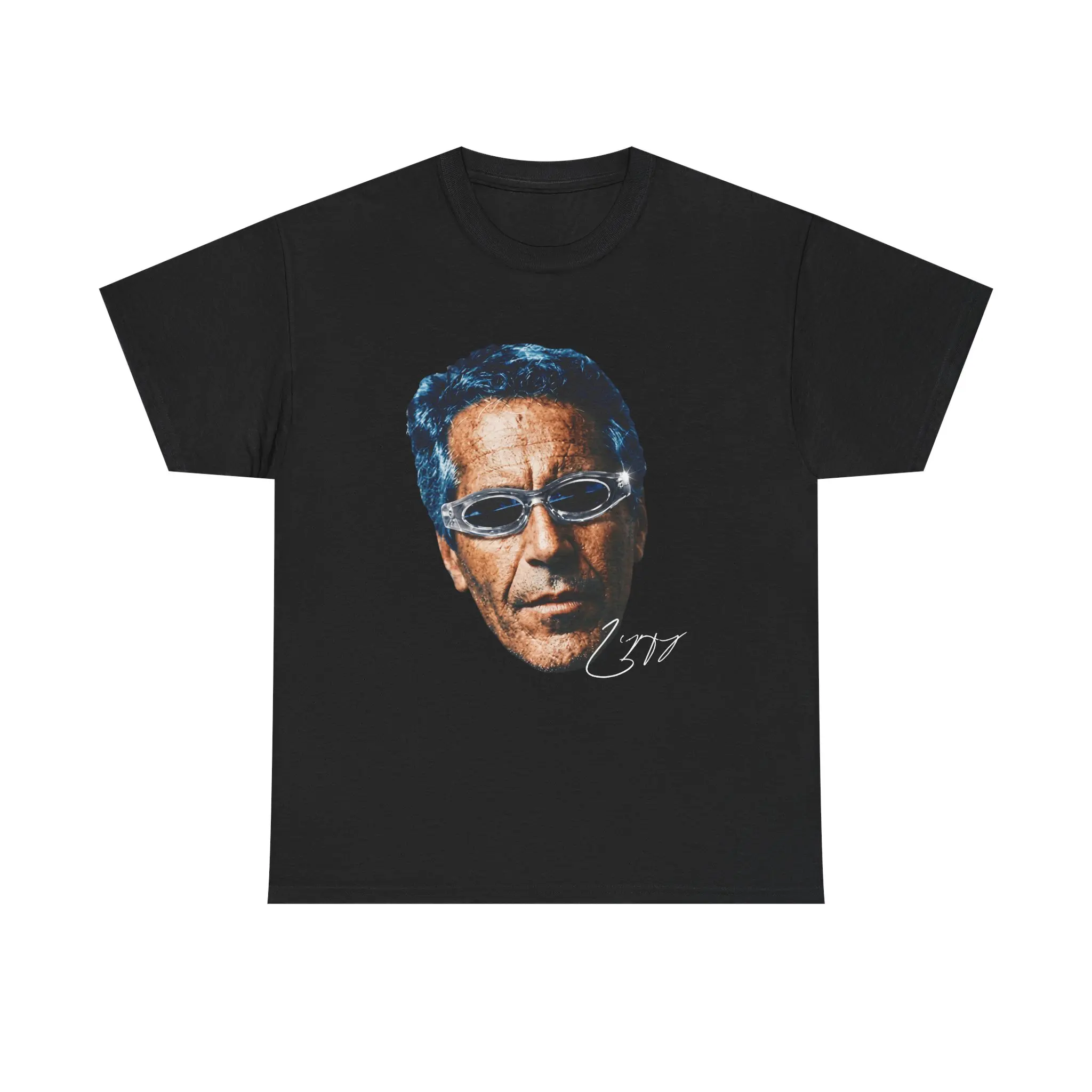 Menswear 100% Cotton Short-Sleeve Round Neck Vintage Retro Portrait Tee - Unknown Name Film Grain Graphic Top, 90s Streetwear Casual Everyday Wear