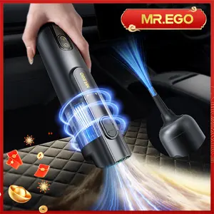 MR.EGO 20000Pa, Car Vacuum Portable Cordless, 4-in-1 Mini Vacuum Cleaner with 20,000Pa Powerful Suction, Green LED Light, Type-C Charging, 2 Suction Modes, Ultra-Light for Car, Home, Desk, Keyboards (Black)
