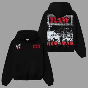 WWE Raw is War T-Shirt, WWE Hoodie, Premium Cotton Tee, S-5XL Oversized Shirt, American-Made, Soft Relaxed Fit, Classic Menswear, Wrestling Fan Apparel