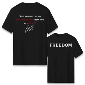 Just Because You Are Offended Doesn't Mean You Are Right Freedom Graphic T-Shirt, Political Humor Print Crew Neck Tee, Casual Top for Free Speech Fans
