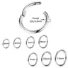 Oufer 20G 316L Stainless Steel Hinged Segment Nose Hoop Ring Cartilage Helix Ring
