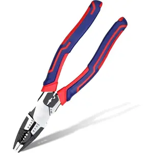 6-in-1 Linesman Pliers with Wire Cutter and Stripper, 8 Inch Multipurpose Combination Pliers, Premium CRV Steel Hand Tool Plier  Twisting Cutting Wires and Clamping Screws