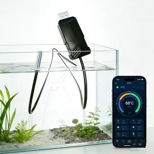 Fish Tank Aquarium Smart Thermometer WiFi Alarm Detector Sensor Remote Monitoring for Smart Fish Keeping with App Control