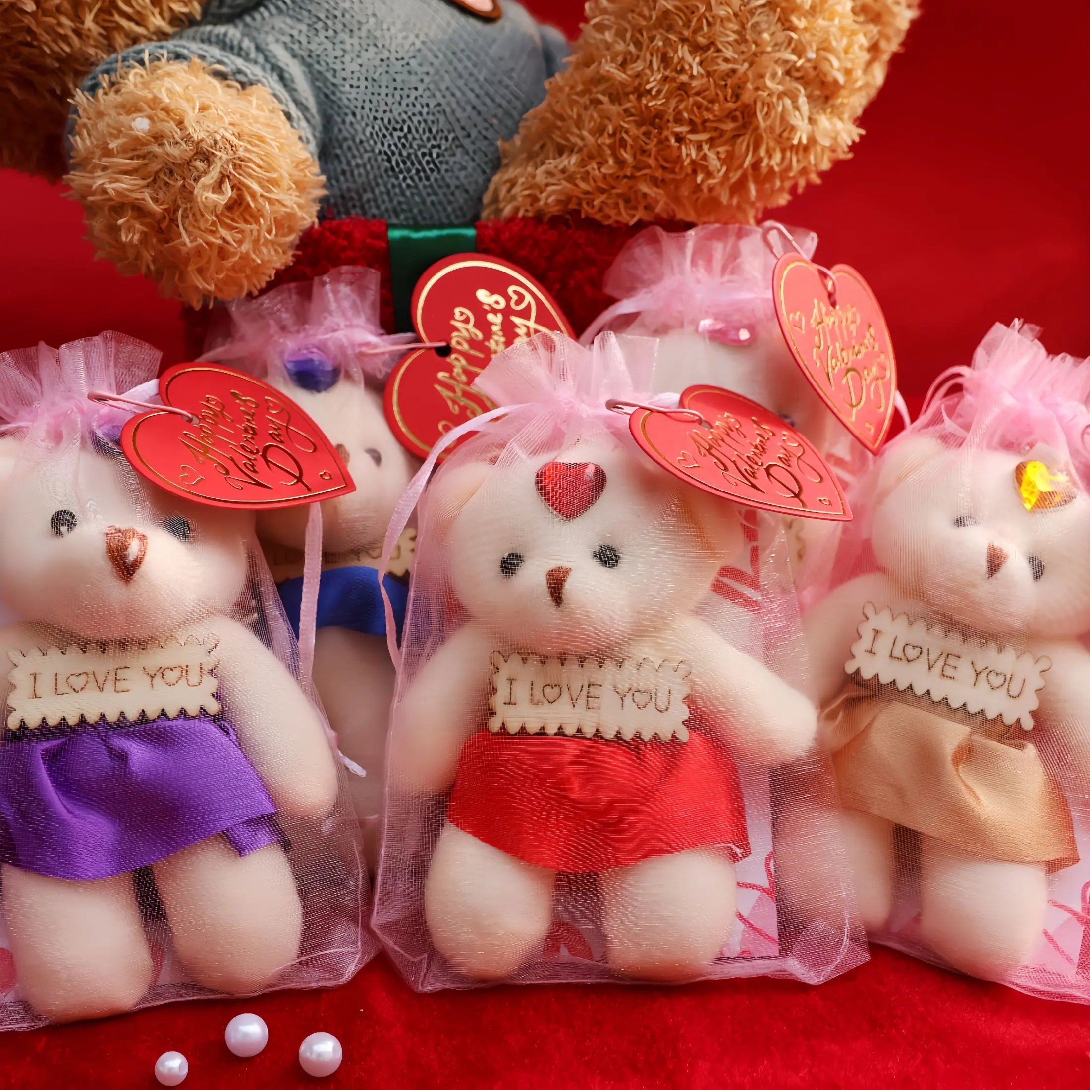 1/5pcs Valentine's Day I Love You Bear Hug Gift Set, Small Souvenir for Loved Ones, Symbol of Love and Friendship, Creative Heart Gift Idea