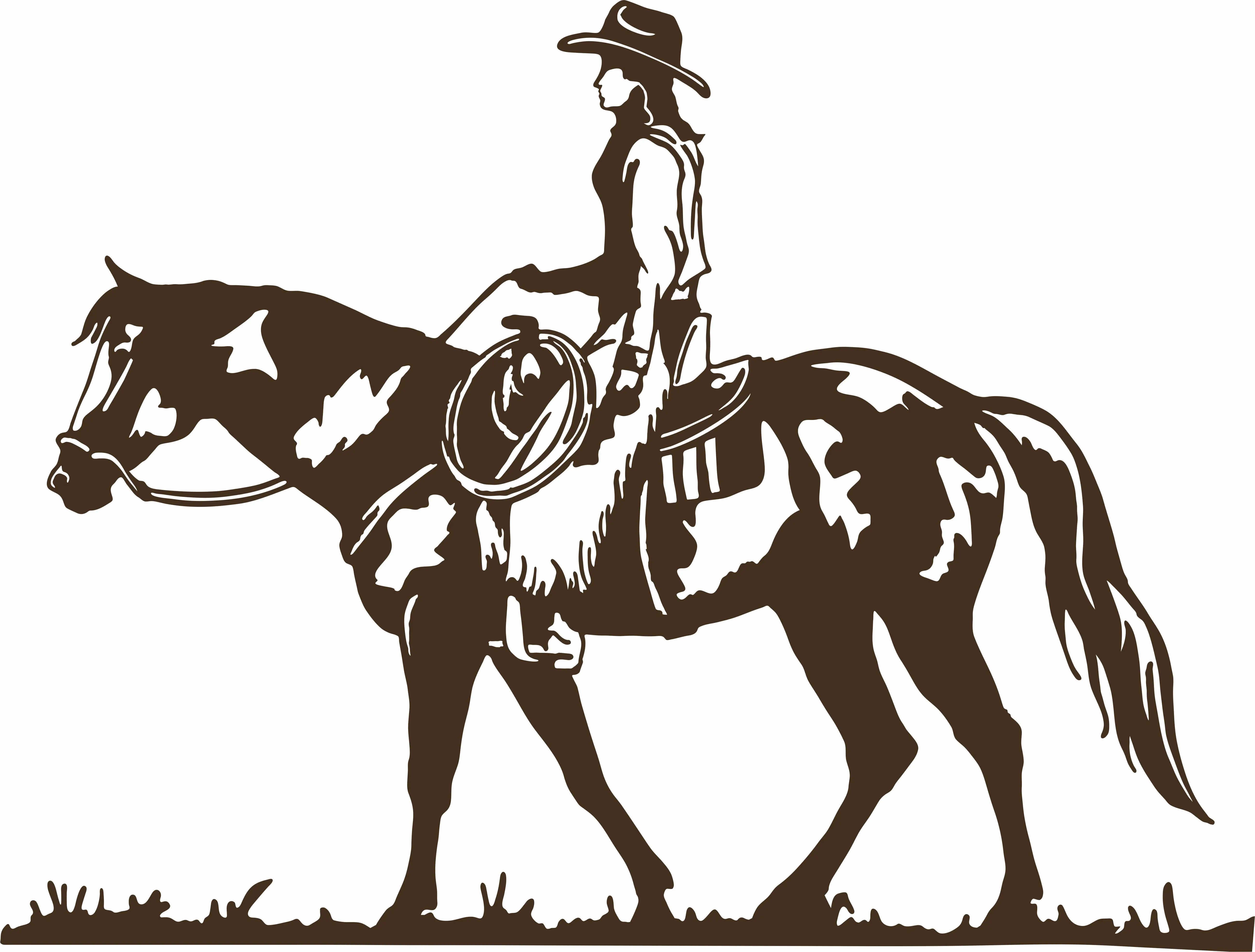 Cowboy Themed Weather Resistant Car & Truck Window Vinyl Decal Sticker, 1-Size Equestrian Rodeo Accessory for Automotive & Motorcycle Use