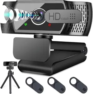 Webcam with Microphone for Desktop,1080P  USB Webcam Live Streaming Laptop PC Computer Web Camera for Video Calling Conferencing Recording Gaming, AutoFocus  Noise Reduction
