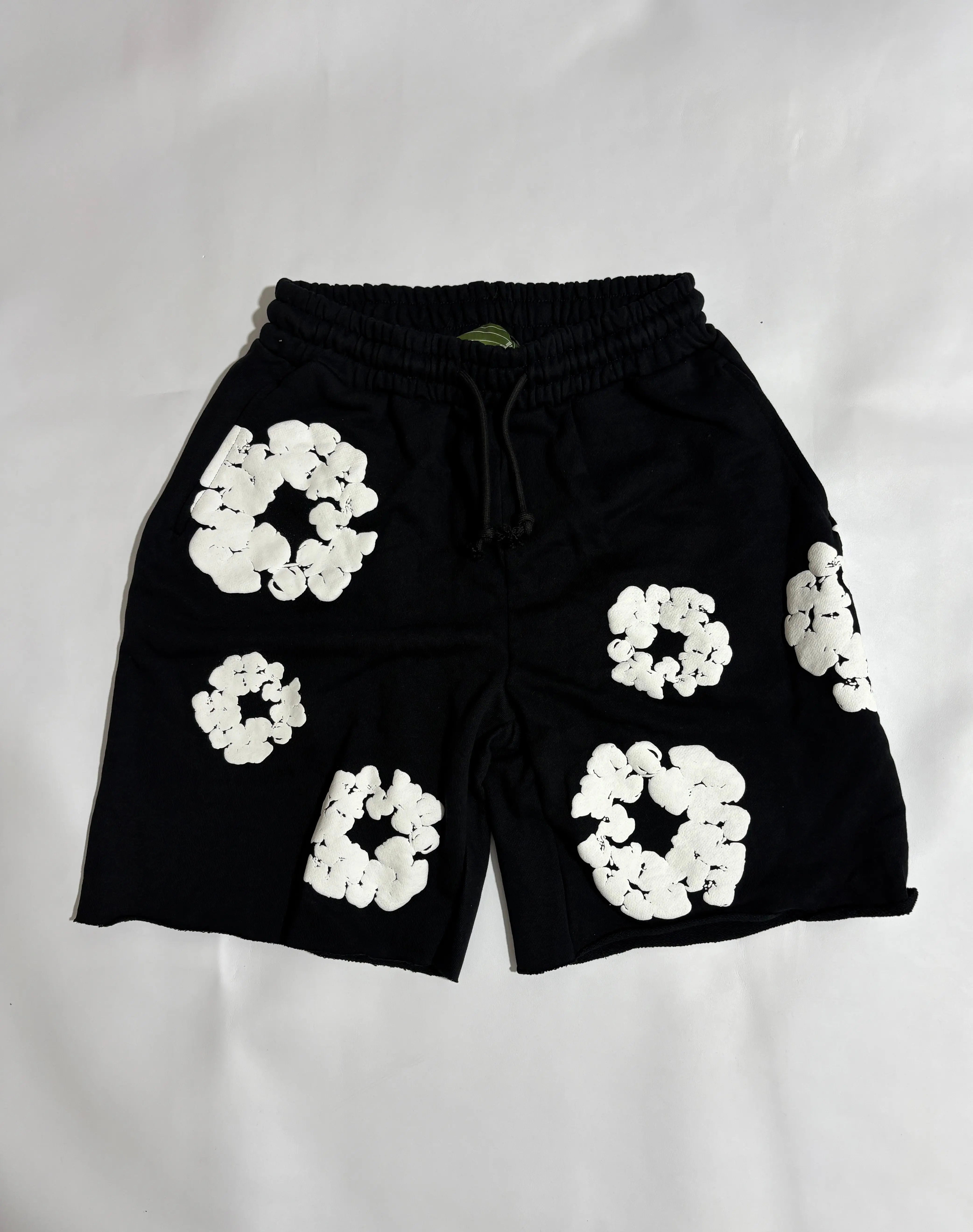 Black Man Shorts White Graphic Shorts Men Streetwear Casual Loose Fit Black Man Shorts White Graphic Shorts Men Streetwear Casual Loose Fit