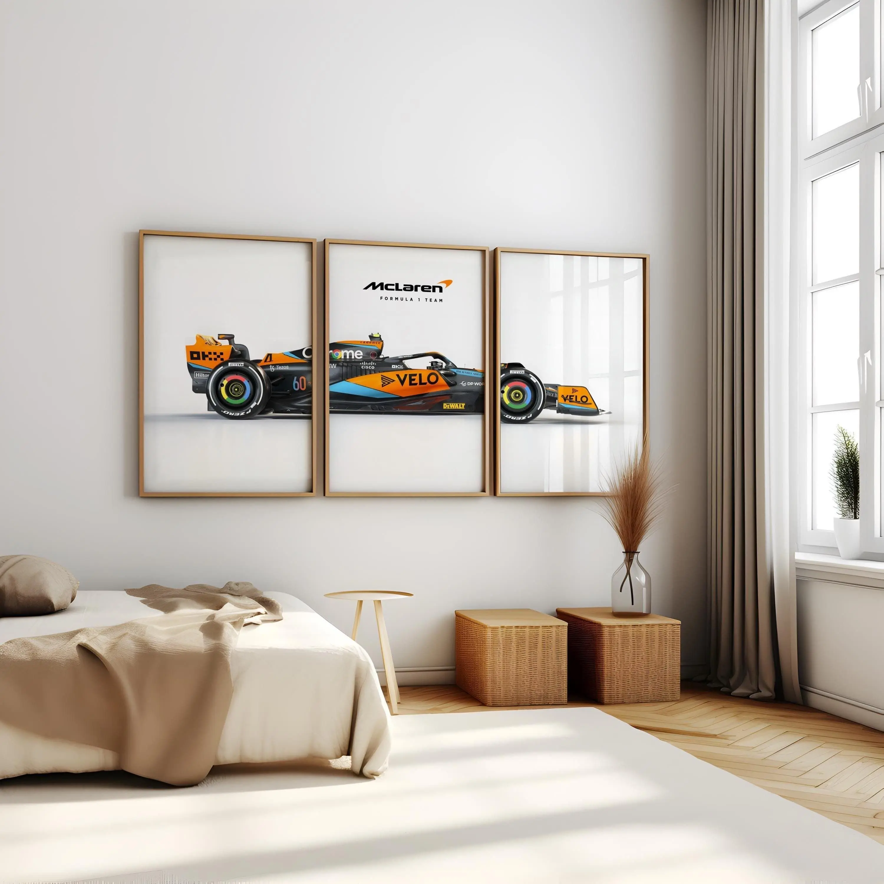 [Racing Decor - Sale Up To 40%] [Unframe] McLaren Formula 1 Poster Set, Modern Racing Car Wall Art, Digital Download, Motorsport Decor, Gift for Fans