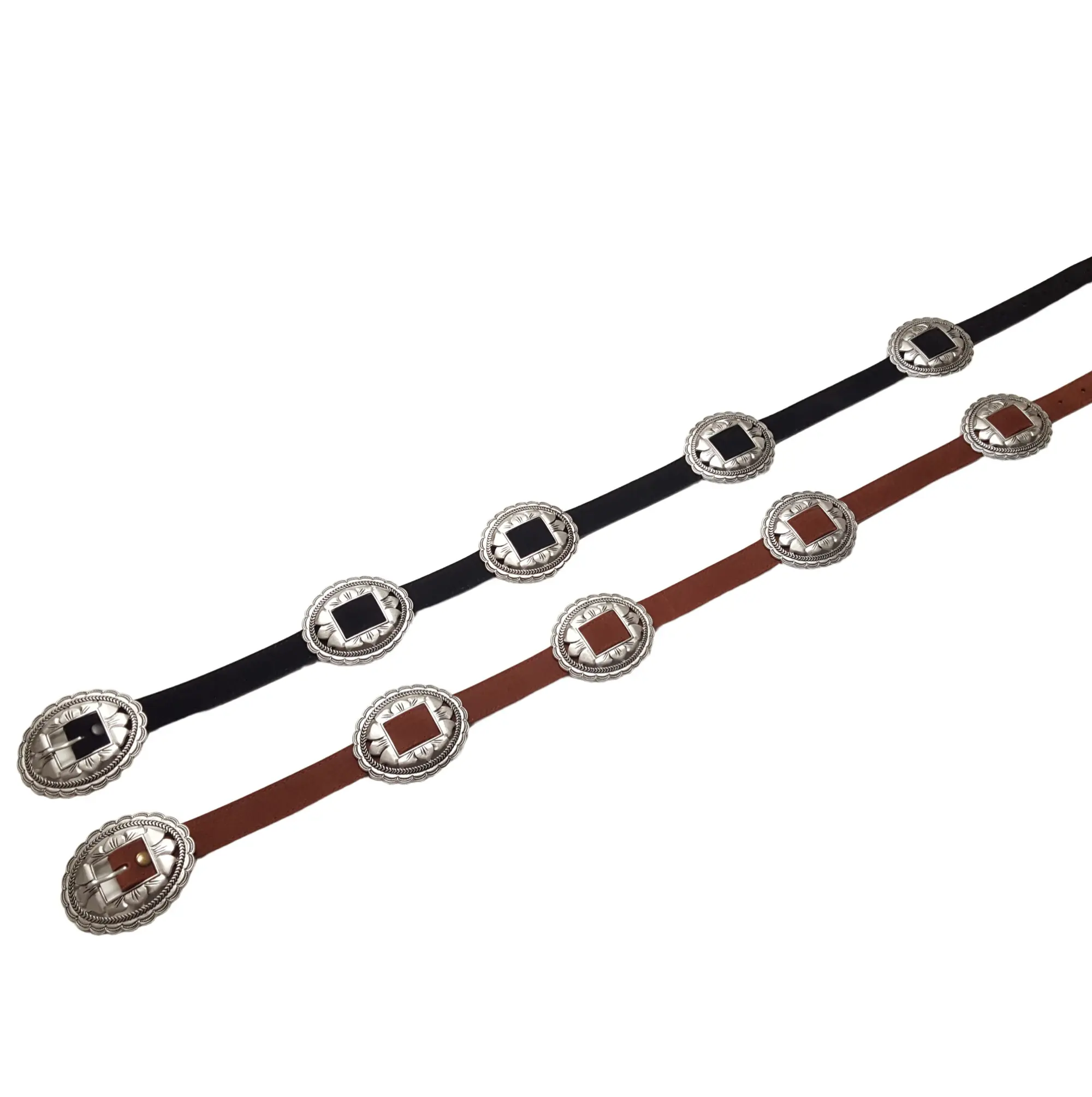 Matching Floral Buckle & Concho Belt in Genuine Suede  display picture 1
