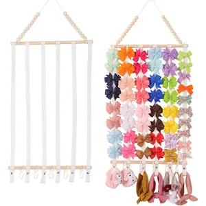 Bow Organizer for Girls Hair Bows  Headband Holder Organizer Bow Holder for Girls Hair Bows Hair Bow Storage Headband Organizer for Girls Hair Bows Display Hair Bow Hanging for (White)