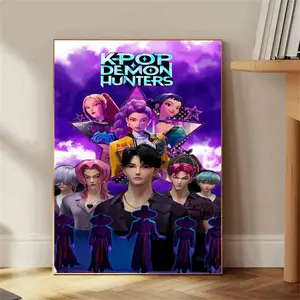 Custom Frameless Huntress Team Poster Canvas Art, Personalized Anime Print, Trendy Comic Character Wall Decor for Home & Bedroom