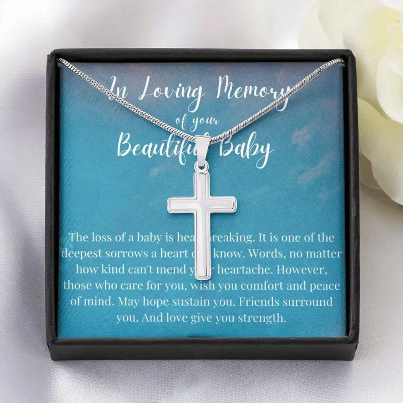 Cross, Baby Loss Gift, Infant Loss Gifts, Loss Of Baby Necklace, Miscarriage Necklace, Pregnancy Loss Sorry For Your Loss Condolence Gift
