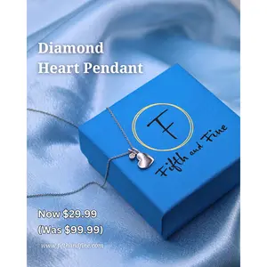 Limited Offer 1/20 Carat tw Natural Diamond Puff Floating Heart Shape Pendant Necklace in 925 Sterling Silver