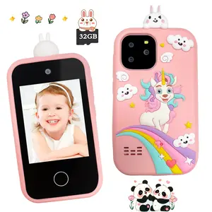 Christmas Kids Smartphone Toy, 2.8 Inch Children's Touch Screen Toy Phone with Dual Camera Puzzle Games, Birthday Learning Reward Gift for 3-12 Year Old Boys & Girls, Easter Halloween Gift, Includes 32GB Card