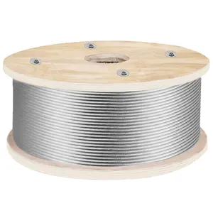 VEVOR Tuspuzz 316 Stainless Steel Wire Rope 500ft Length, Steel Wire Cable 3/16 Inch, Steel Cable Railing Decking With 1x19 Strands Construction, 4700lbs Breaking Strength For Stair, Handrail, Clothesline