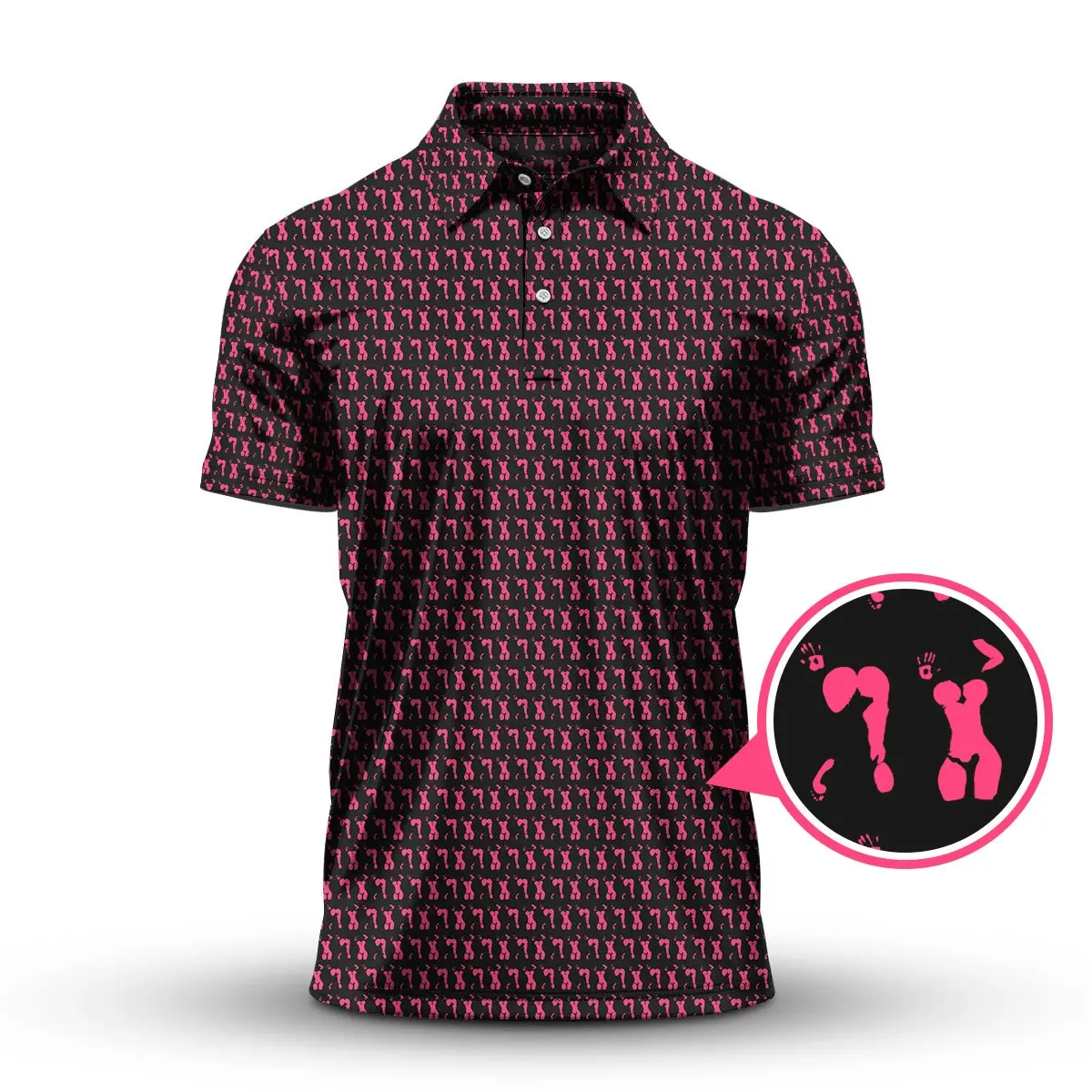 Funny Graphic Golf Polo Shirt Men’s Body Art Lightweight Breathable Athletic Outfit