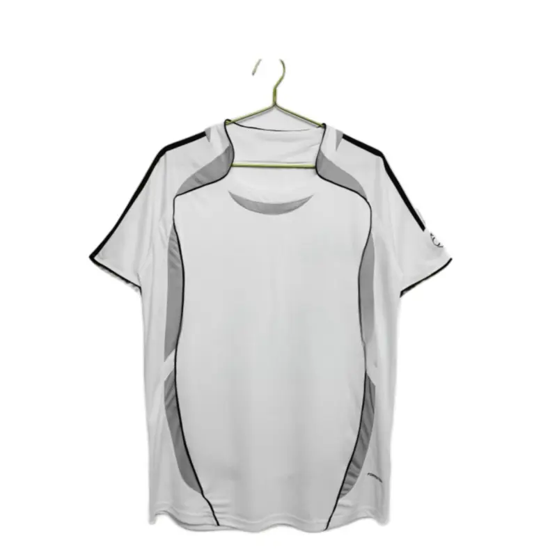 White/Black Retro Soccer Jersey - Vintage Fit, Lightweight Fabric, Stitched Details, Sizes S to XXL, Inspired by 2000s Design