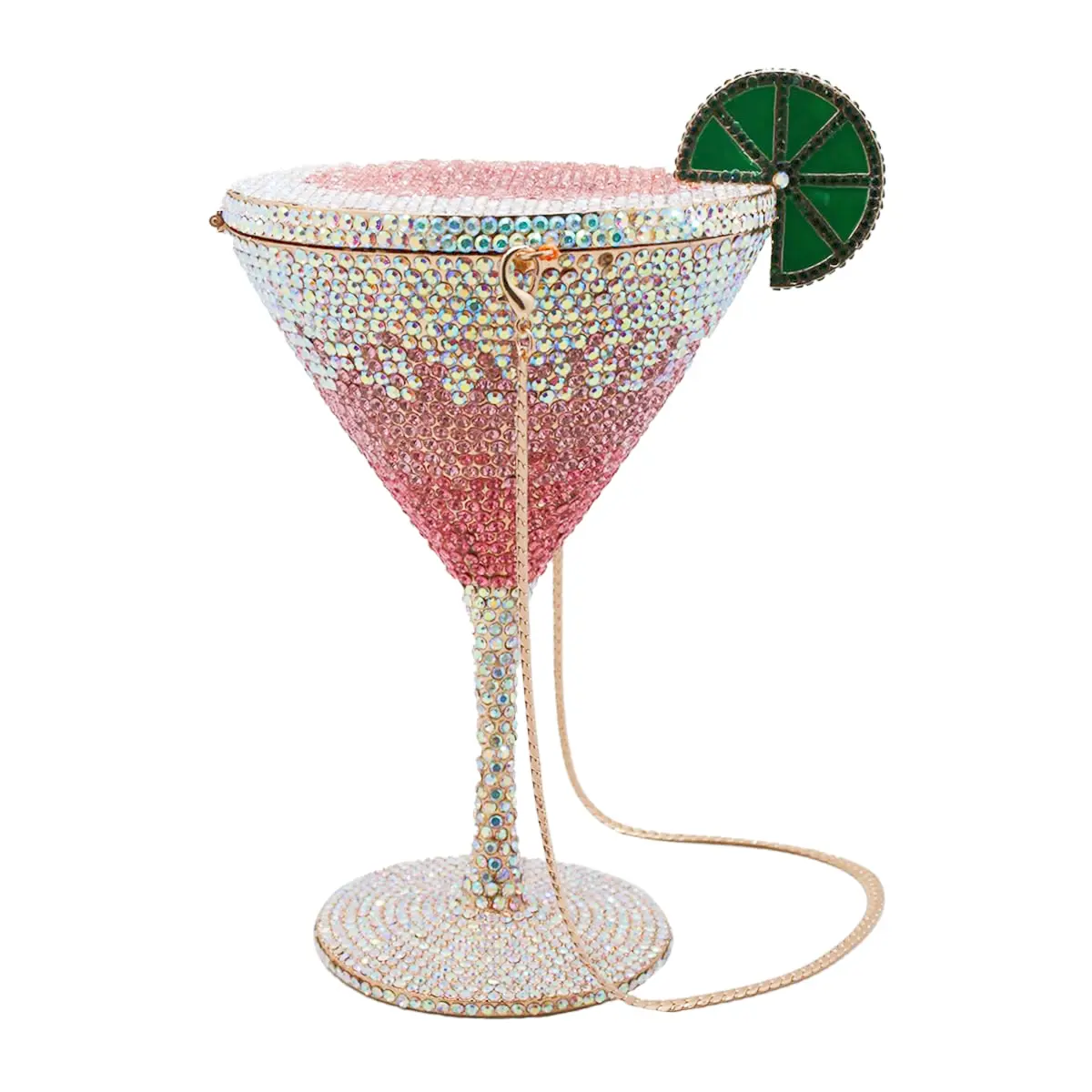 PSBIY Women Goblet Rhinestone Clutch, Crystal Cocktail Glass Evening Bag, Sparkly Novelty Purse for Prom, Wedding & Party