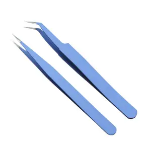 2 Pieces Color-Coded Stainless Steel Jewelry Making Tweezers for Epoxy Resin Art DIY Crafts Beading Precision Tools  Metal Texture Appearance Narrow Rattan Shoe Cabinet  Drawers multifunctional small clip comes with hook