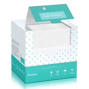 Face Towels, 10"×12" Disposable Face Towel, Face Towelettes XL, Ultra Soft Makeup Remover Dry Wipes, Thick Face Towel for Sensitive Skin, 50 Count (1 Pack)