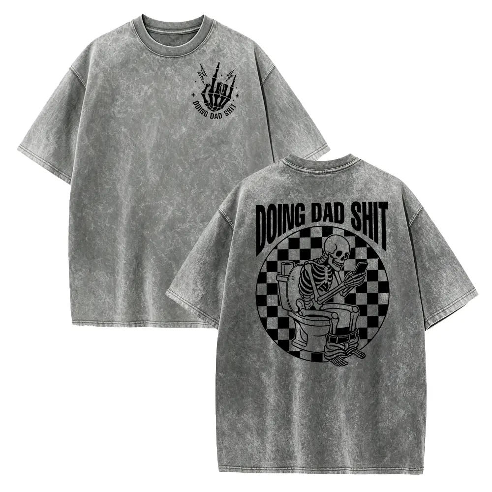 Men's Casual Short-Sleeve Classic Streetwear T-Shirt - Fresh Take on Fatherhood, Natural Fabric, Humorous Dad Gift, Office-Ready Round Neck