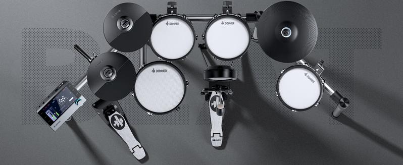 Donner Beat 5-Drum 3-Cymbal Electronic Drum Set with Touch Screen for Pros
