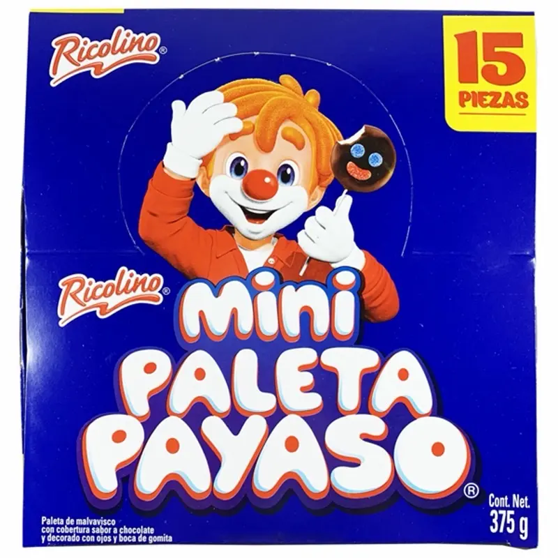 Mini paleta payaso 15pcs  marshmallow