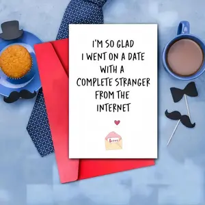 Humorous Valentine's Day Greeting Card with Envelope, Stationery, Funny Love Card for Him & Her, Husband, Wife, Boyfriend, Girlfriend, Unique Love Note