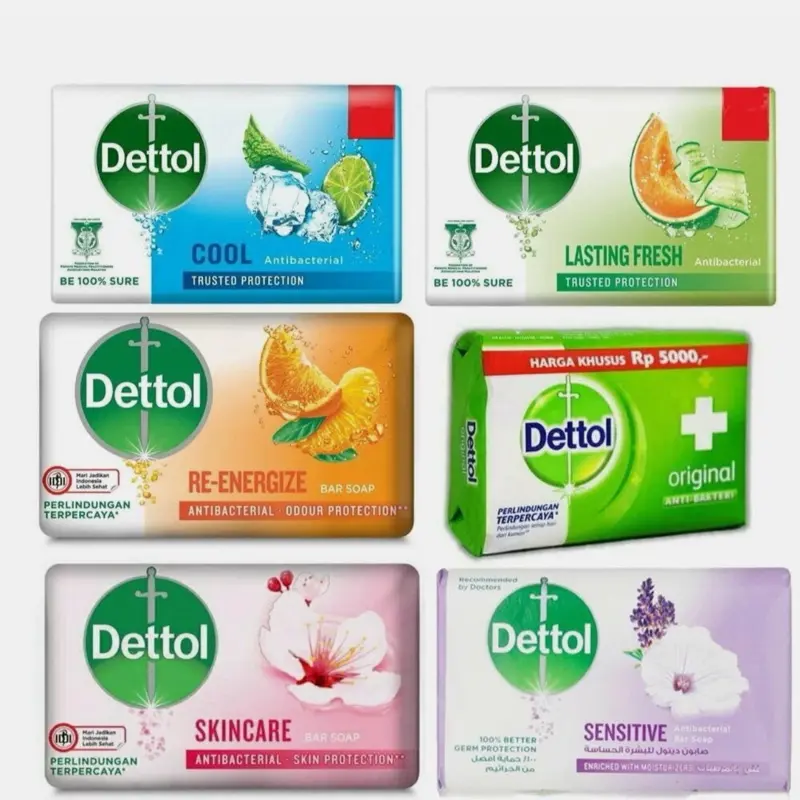 Dettol Antibacterial Mix Soap Bars Pack of 6 - Original, Fresh, Lasting Fresh, Packaging May Vary body wash Scent Moisturizer