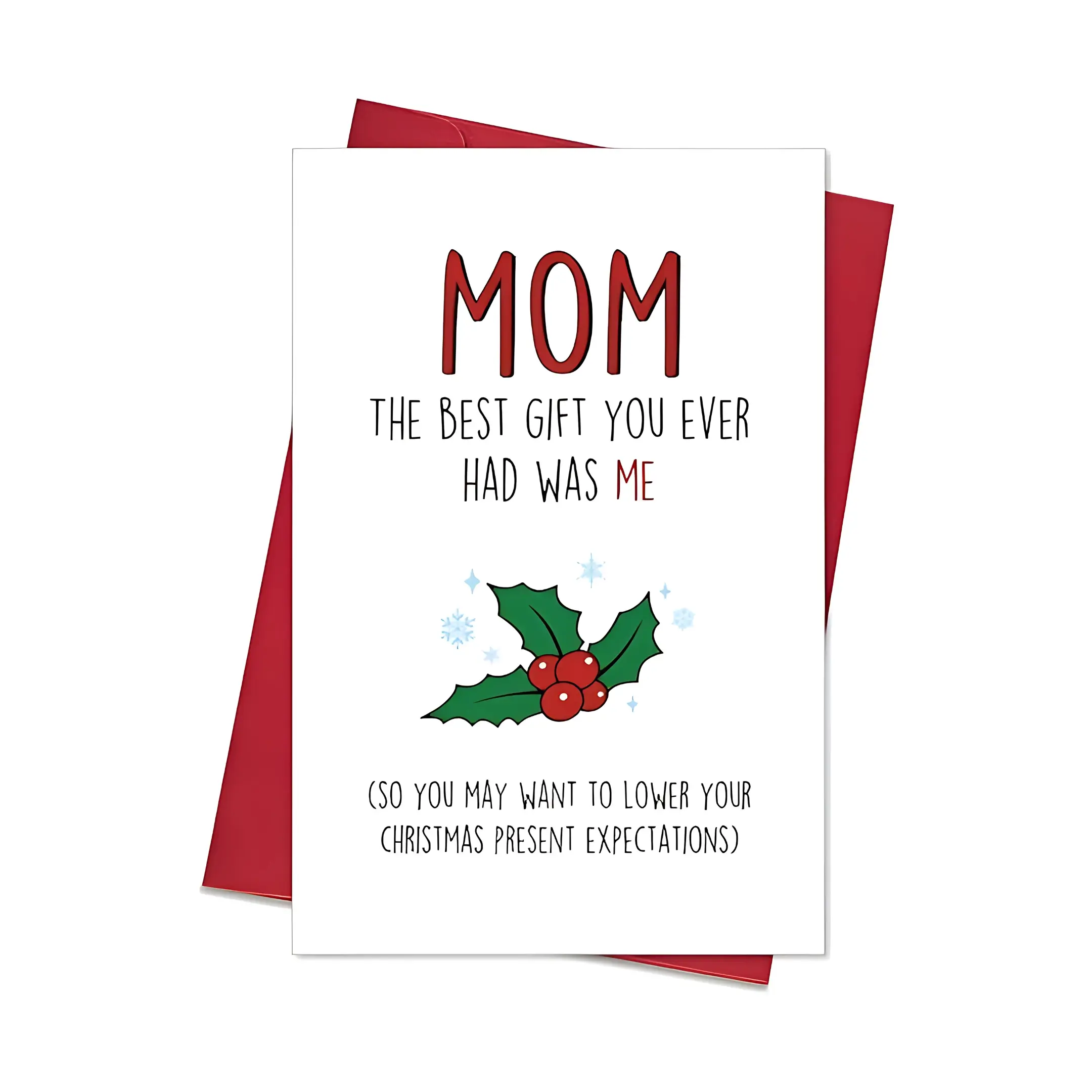 Cheeky Christmas Gifts - Funny Christmas Cards with Envelopes for Mom from Son & Daughter
