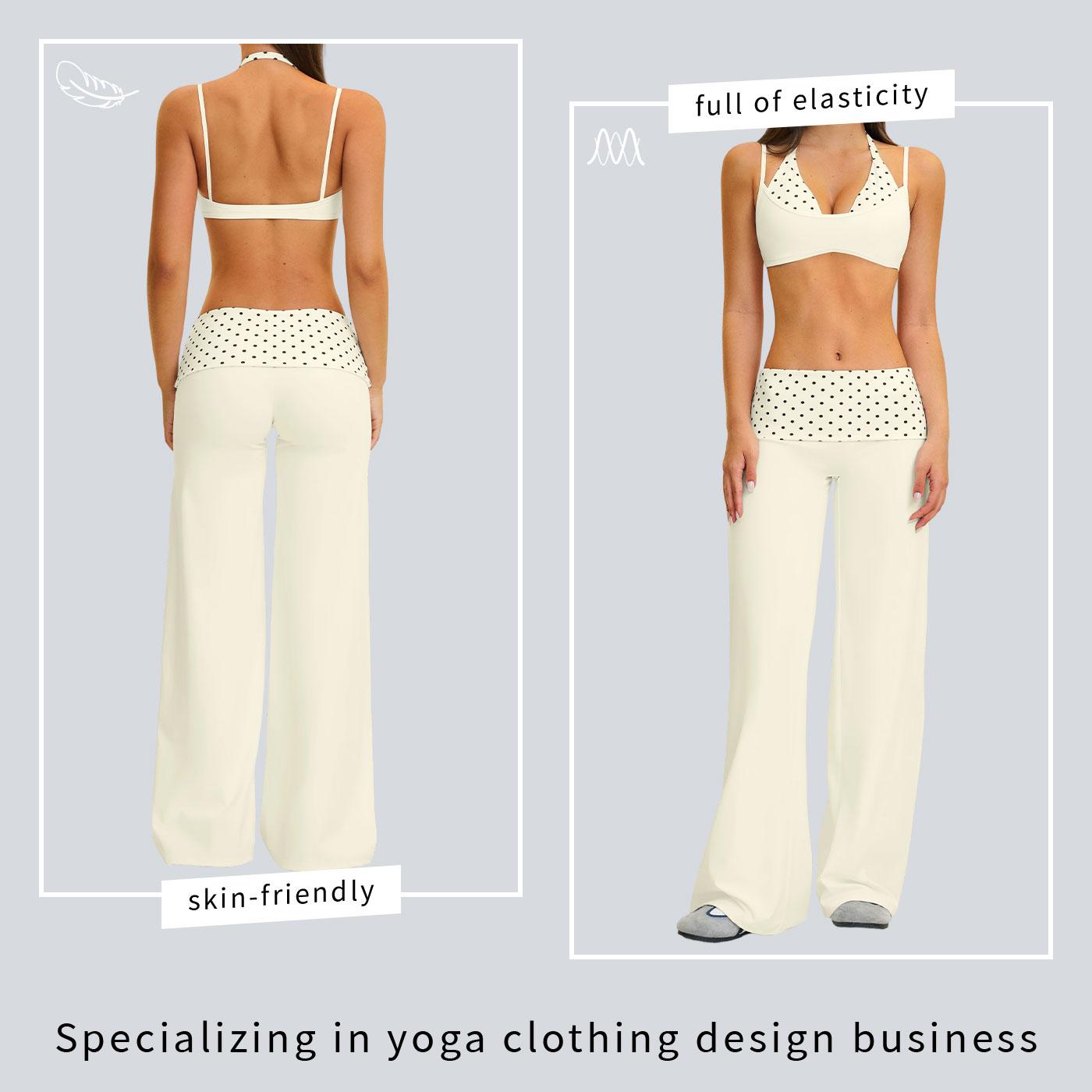 Tenwolf women’s casual athletic faux two-piece fitness set featuring a square back design, fold-over waist detail, and stylish yoga two-piece outfit