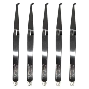 Set x 5 Dental Orthodontic Improved Tweezers 13 cm - Smooth Precision Closure - Fine and Optimized Tips One-Year Warranty - Made for The USA by Premium Orthodontics - Orthodentalusa Corp (N21150453)