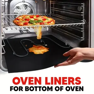 5-pack non-stick oven liners – heavy-duty, reusable, and heat-resistant mats – suitable for electric ovens, gas stoves, grills, and outdoor cooking – easy to clean and an ideal party gift and barbecue accessory, Baking Utensils