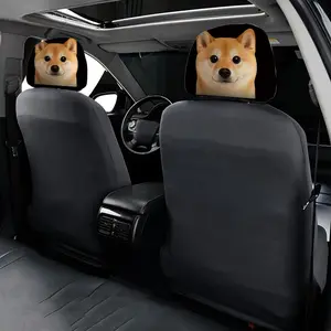 2pcs 11x10.2 Inch Shiba Inu Pattern Car Headrest Covers, Universal Fit, Easy to Install and Durable, Ideal Car Interior Seat Accessories. Suitable for daily travel,Great Gifts for Car Enthusiasts and Holiday Presents 1.30LYY-10