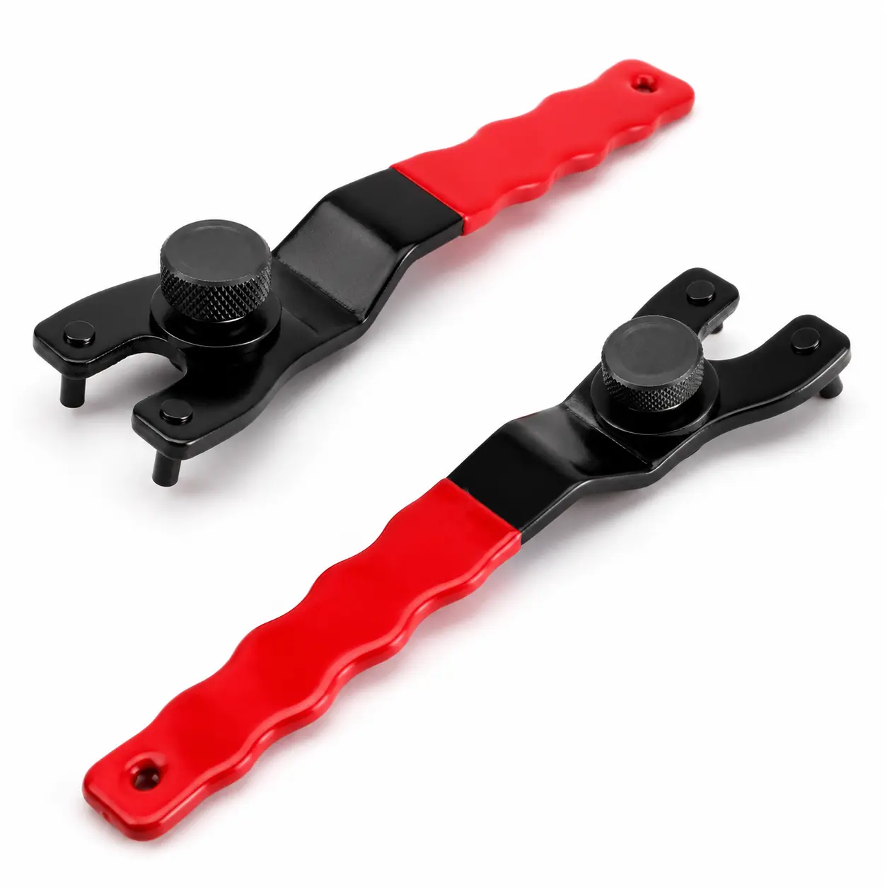 7-1/4" Chisel Steel Adjustable Golden Pearl Pin Spanner Wrench - Red Hand Tool for Lock, Fitting or Removing Abrasive Discs, DIY Maintenance, Nuts