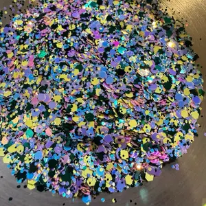 Reese & Riley Custom Mix - Neon Cactus Premium Glitter Chunky Mix for Resin Art Tumblers Nails Freshies Slime DIY Crafts Kids Art Projects