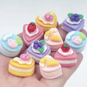 10/100PCS 3D Fruit Cake Series Flatback Earrings Bracelet Hairpin DIY handmade Dollhouse Miniatures Pendants Decor Accessories