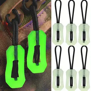 Glow-in-the-Dark Zipper Pulls, 3/6pcs - Anti-Loss, Easily Find & Use Zippers, DIY Clothing & Backpack Repair Set, White, Sewing Accessories