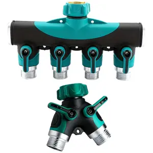1PC Hose Accessories 4 Way 2 Way Hose Connector Splitter Garden Water Splitter Faucet Adapter Hose Shut Off Valve for Home Garden