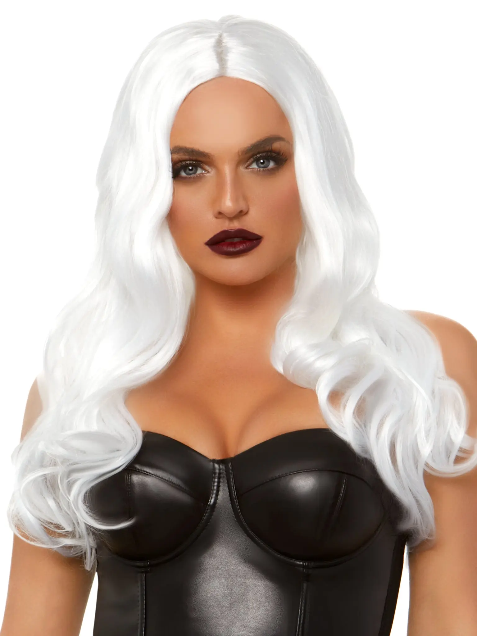 Synthetic Full Machine Wig - 27-in Long Wavy Center Part, Realistic Texture, Natural Look, Adjustable Wig Head Cap, Soft Hair for Cosplay Party, Date Night, Synthetic Soft Hair, Synthetic Wavy Curly, Full Wig