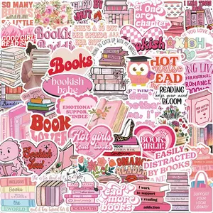 Bookish Sticker, 50/1000pcs/set Cute Book Pattern Sticker, Waterproof Self Adhesive Decor Paper, Decor Sticker for Gift Greeting Card Water Bottle Laptop Phone