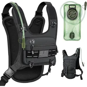 Running Vest with 2L Water Bladder, Lightweight Chest Pack Hydration Backpack with Gear Holder, Reflective Chest Rig for Men Women Hiking Cycling Marathon Runner Gifts