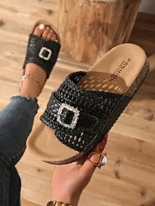 Women's Soft Sole Slippers Summer Outdoor Beach Vacation Pregnant Flat Sandals, New 2026 Fashion One-Legged Cool Slip-Ons