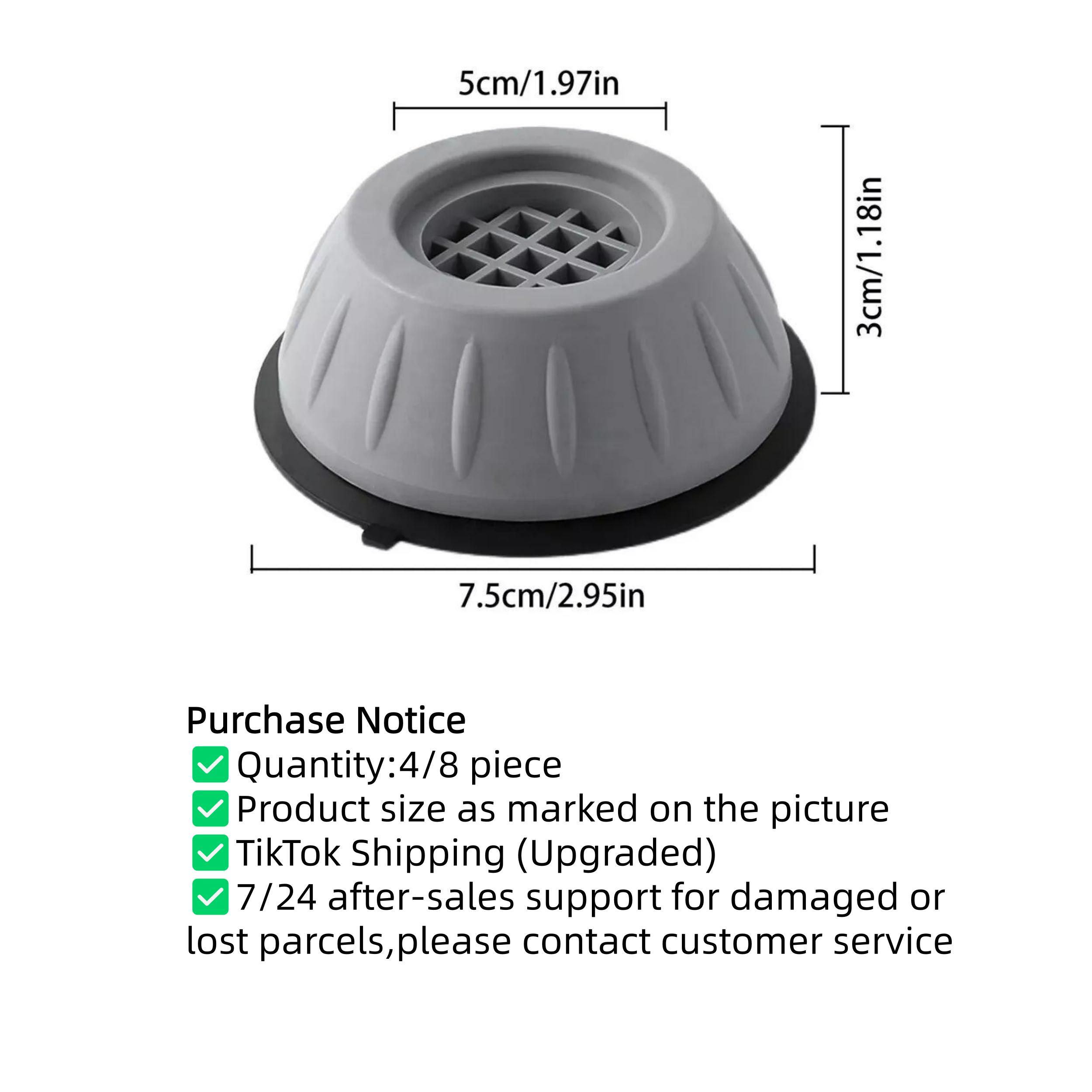 4/8 PCS Shock‑Proof Washing Machine Foot Pads, Shock Absorbing Pads Reduce Noise & Vibration, Anti‑Slip Design, Thick Durable Plastic, Fit for Washing Machines and Large Home Appliances, Prevent Sliding and Protect Your Floor Surface