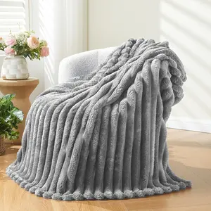 Super Soft Throw Blanket Premium Flannel Fleece 3D Jacquard Lightweight Bed Blanket All Season Use，Throw Blanket 3D Jacquard Fleece Flannel Velvet Plush Decorative Bed Blanket